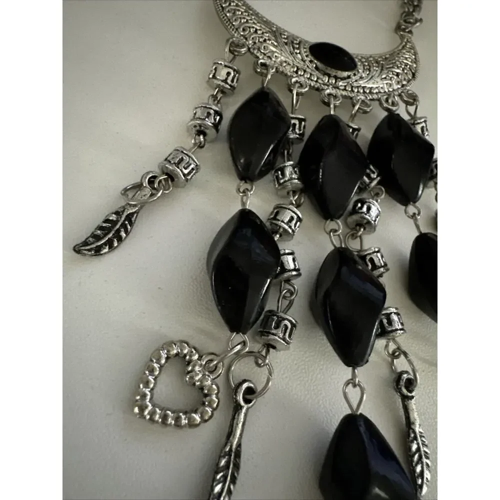 Cascade Bridgerton Necklace Silver Black Style Boho Women’s Jewelry Collar